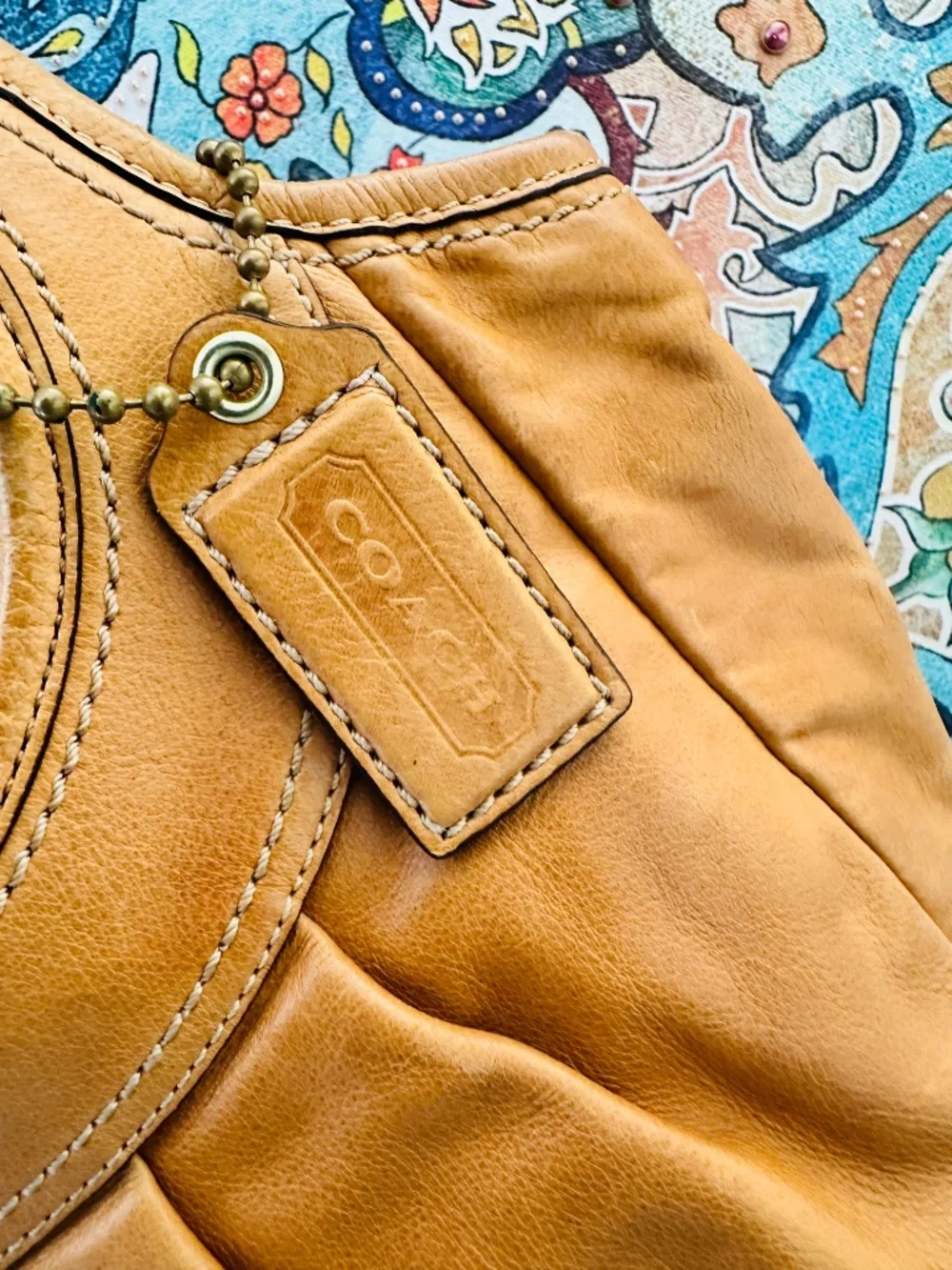 Coach Pleated Ergo Tote- Camel